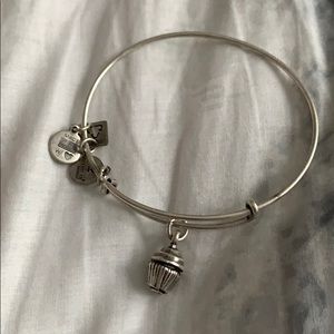 Alex and Ani Charm Bangle with Cupcake Charm
